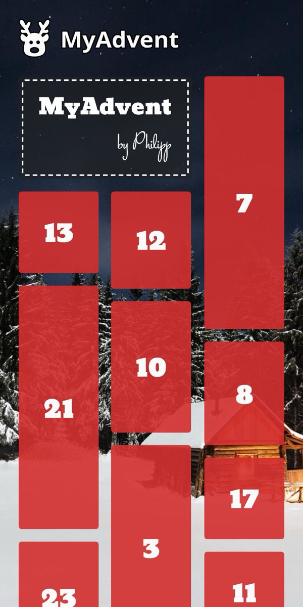 Example advent calendar on a phone